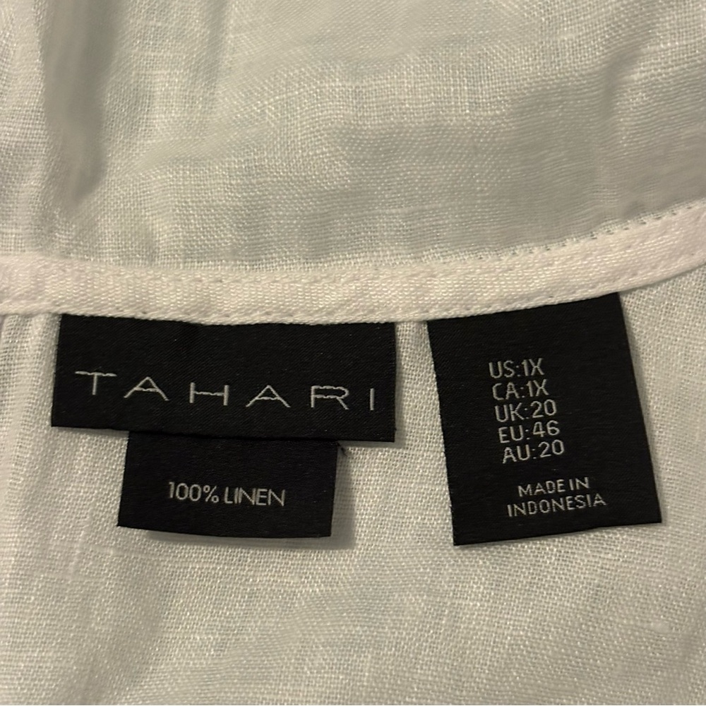 Tahari linen hooded tunic. Size 1X. - Picture 4 of 8